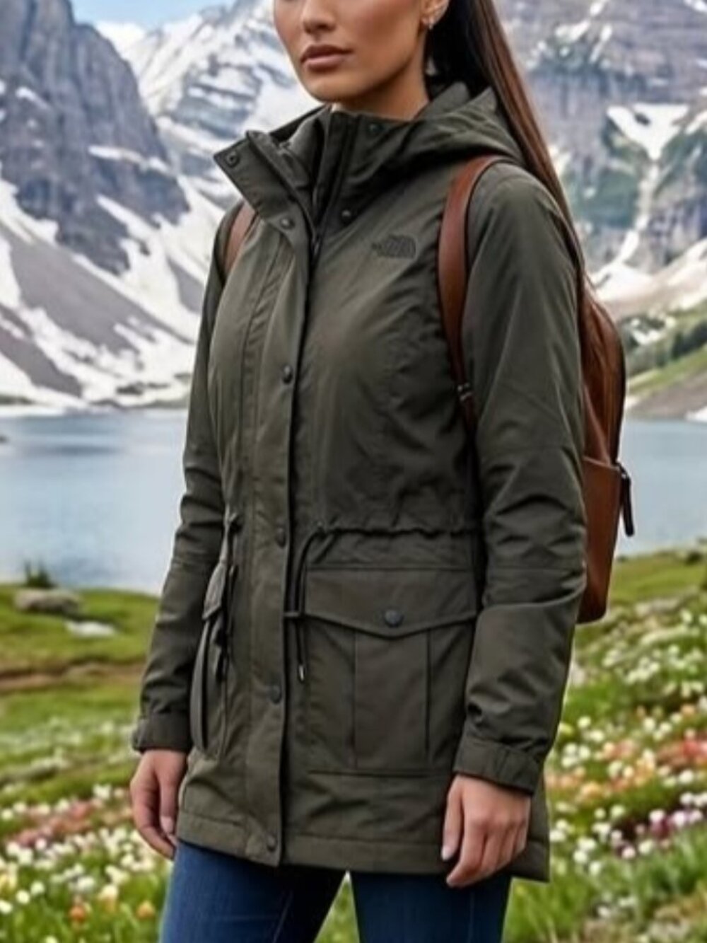 The North Face Olive Green Parka Jacket, Versatile Gorpcor Athleisure XS